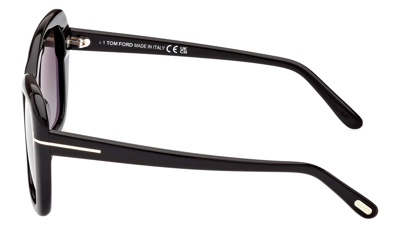 Tom Ford FT1008 01B Sunglasses Shiny Black 55mm Women 3
