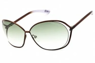 Tom Ford FT0157 CARLA 48F Sunglasses Shiny Dark Brown 66mm