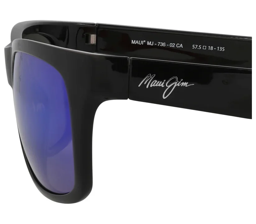 Maui Jim Canadian Kahi MJ736 02CA Sunglasses Black 57.5mm Unisex 3