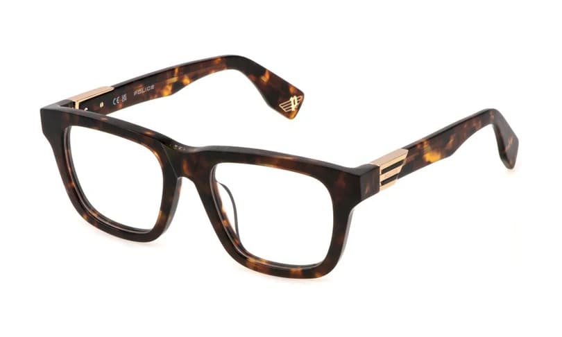 Police VPLN29 04BL Eyeglasses Dark Havana 52mm Men