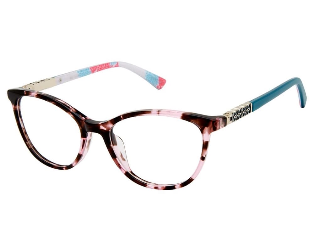 Nicole Miller Amory 01 Eyeglasses Rose Tortoise Teal 46mm Kids