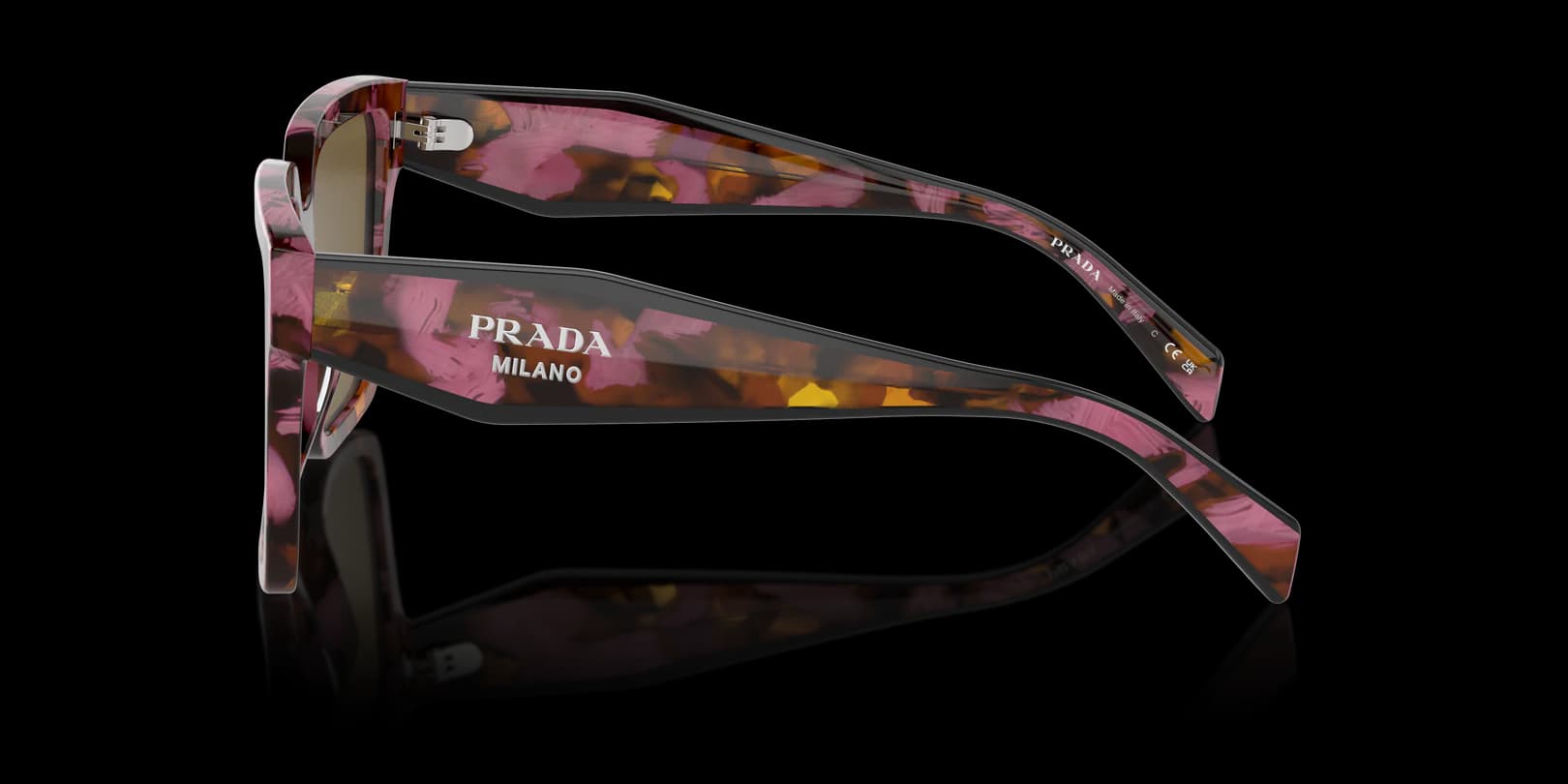 Prada SPR24Z 18N-01T Sunglasses Cognac Begonia Tortoise 56mm Unisex 3
