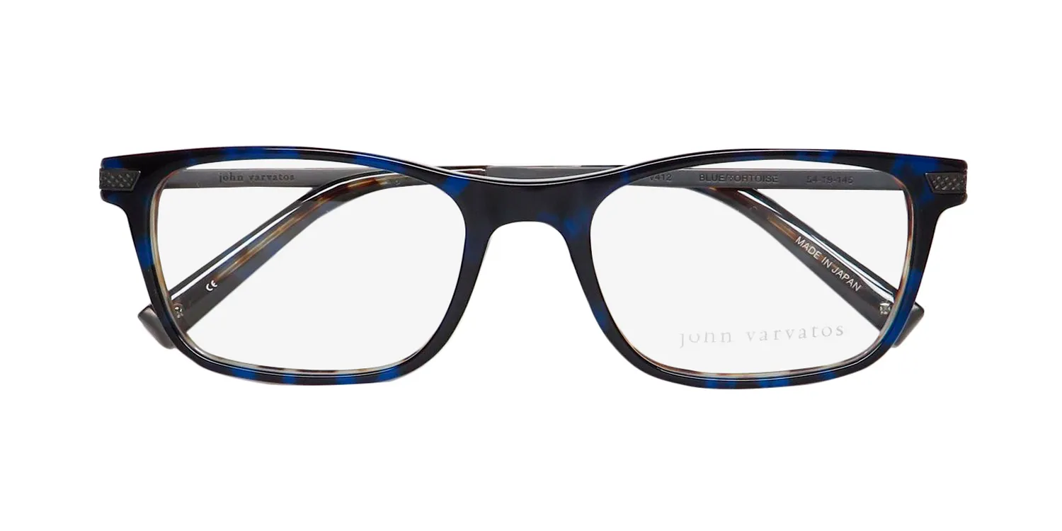 John Varvatos V412 blue/ tortoise Eyeglasses Blue 54mm 2