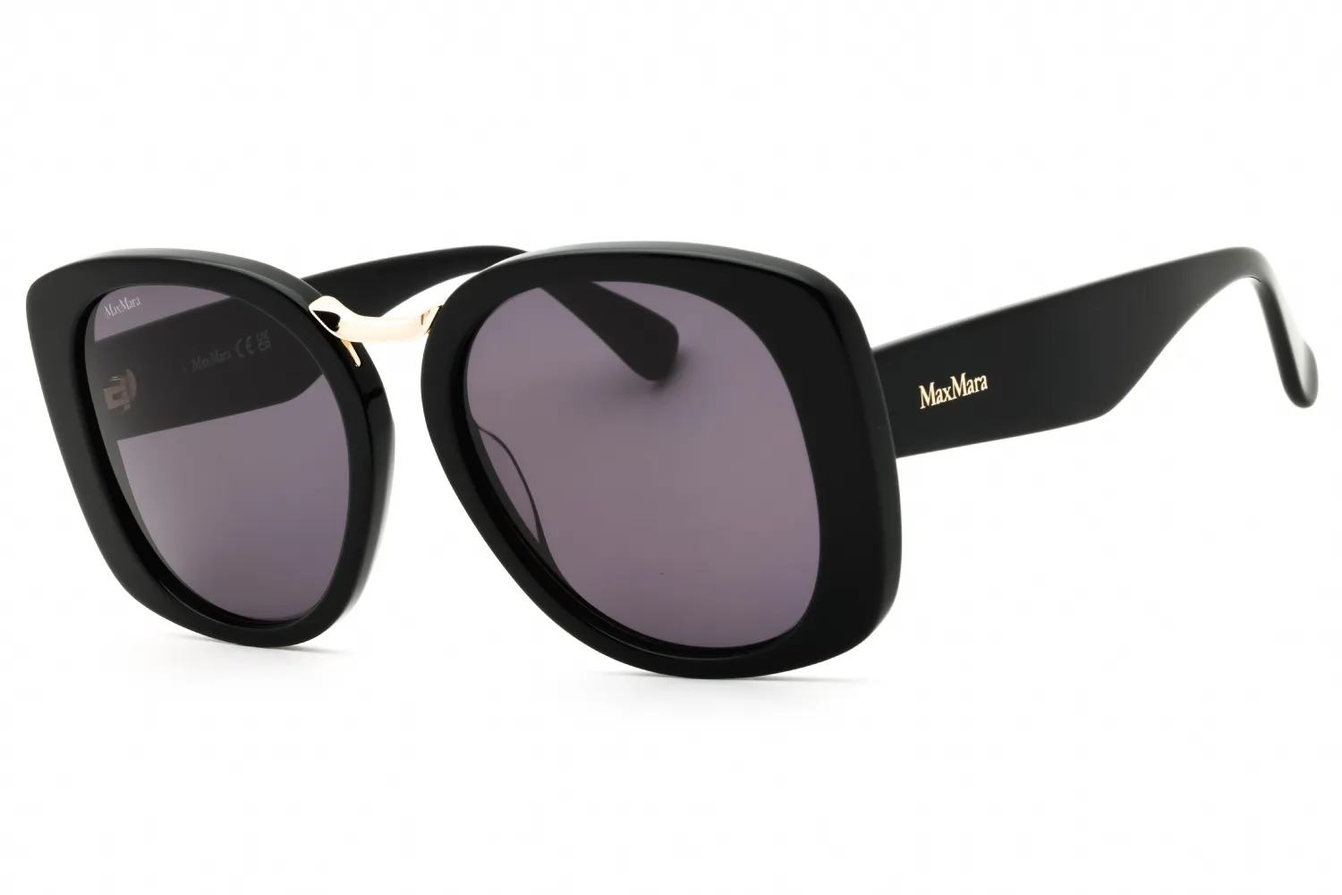 Max Mara MM0092 01A Sunglasses Shiny Black 55mm Women
