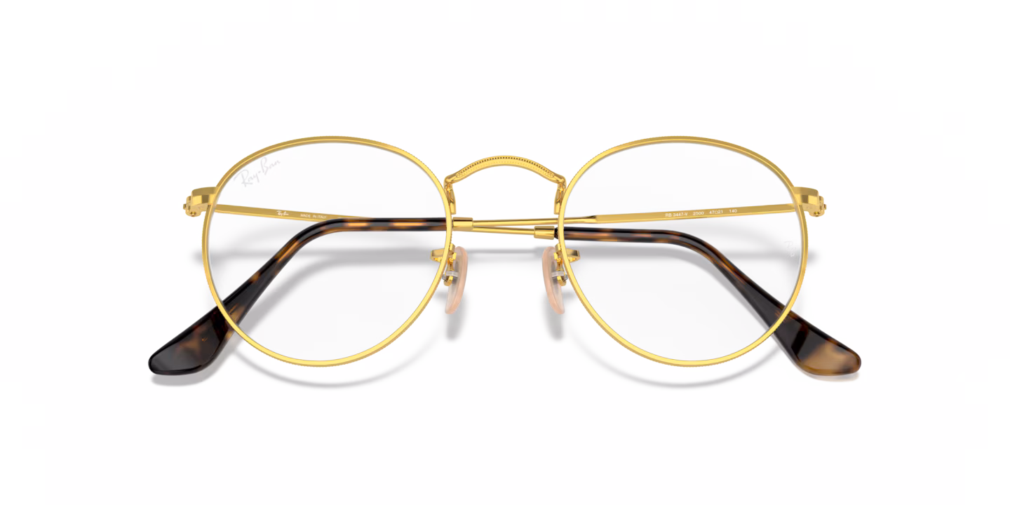 Ray-Ban RB3447V Round Metal 2500 Eyeglasses Gold 50mm Unisex 5