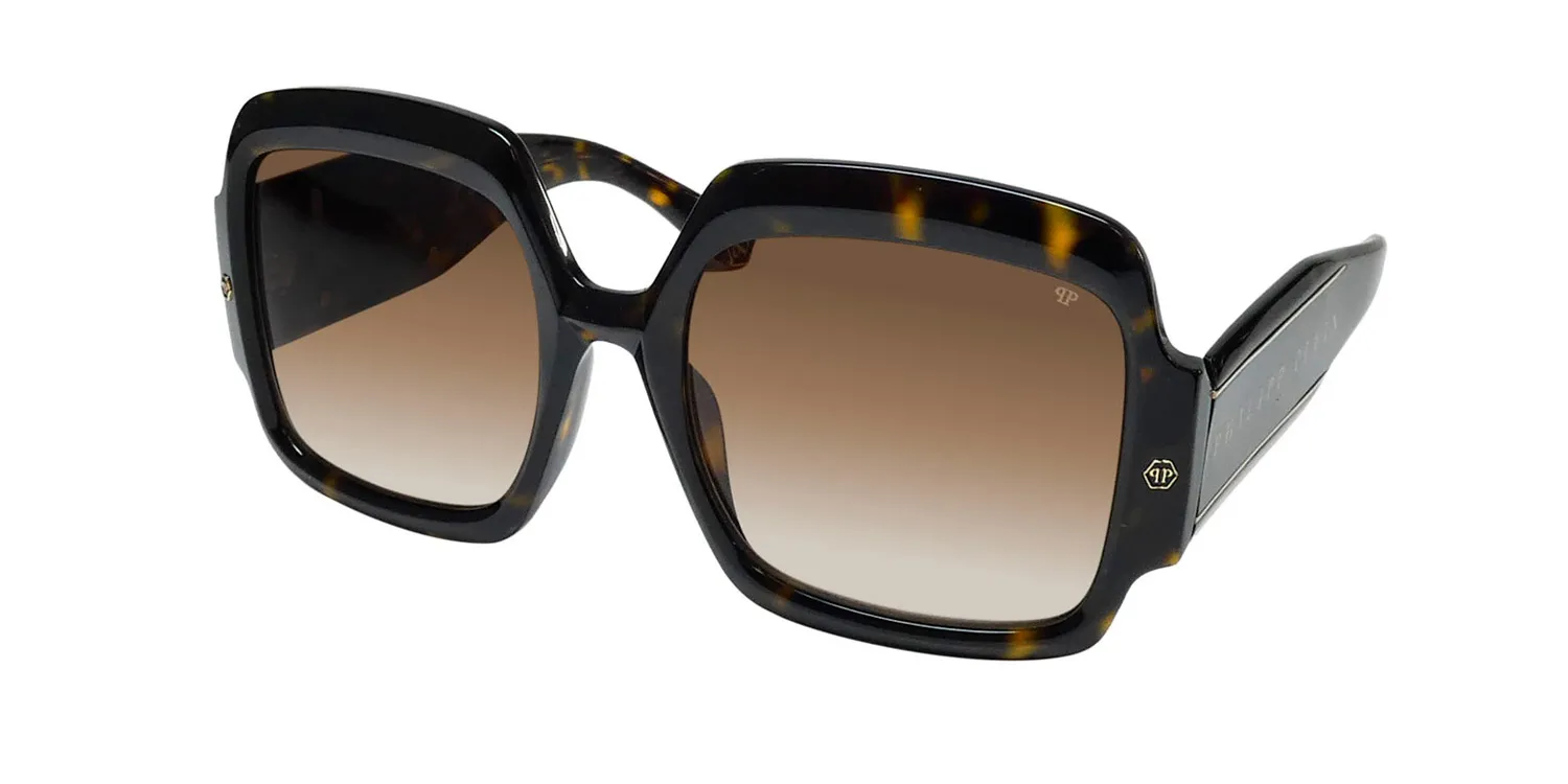 Philipp Plein Spp038 Plein First Lady Dubai 0722 Sunglasses Shiny Dark Brown 56mm