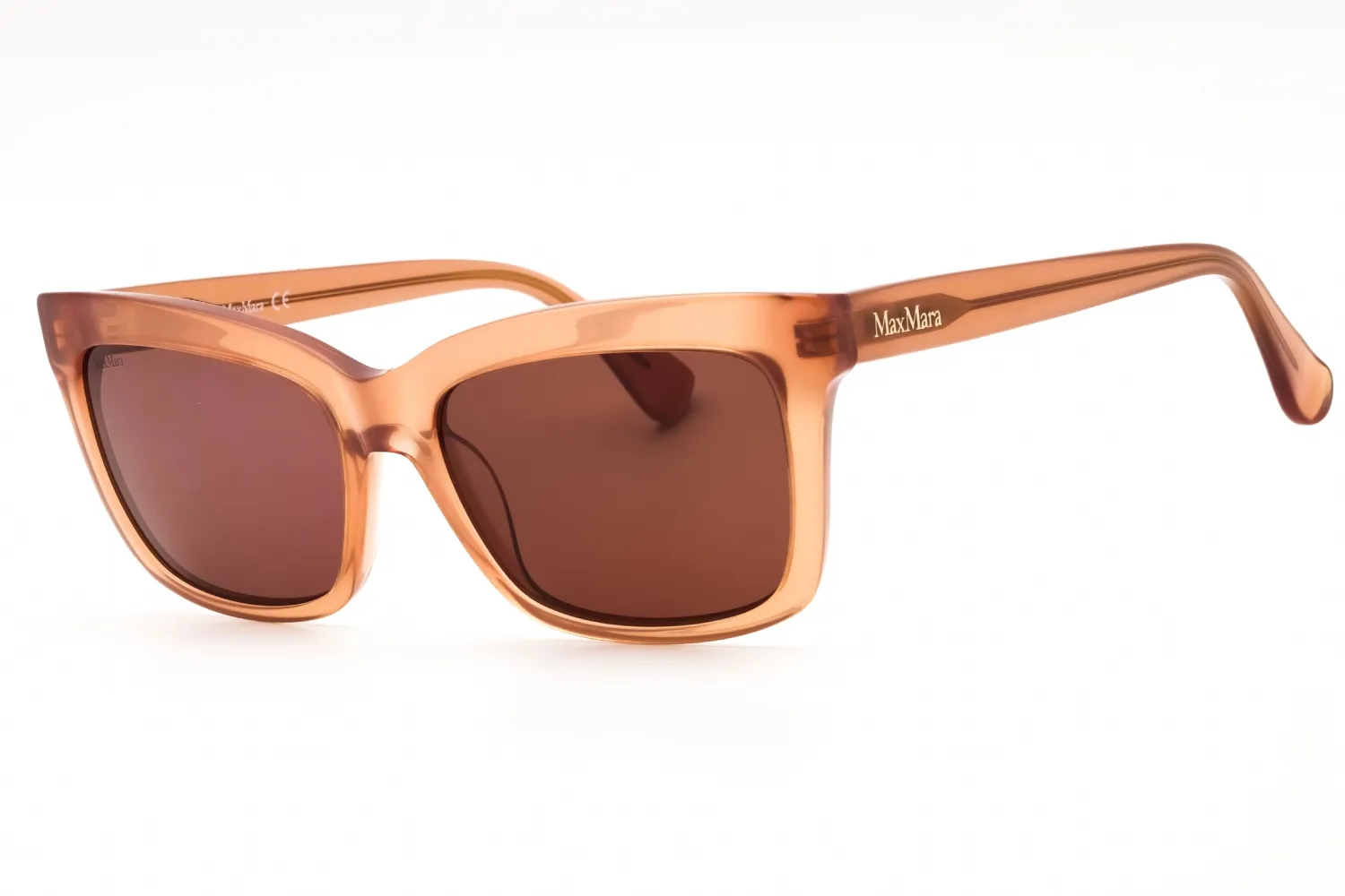 Max Mara MM0010 45E Sunglasses Shiny Light Brown 55mm Women