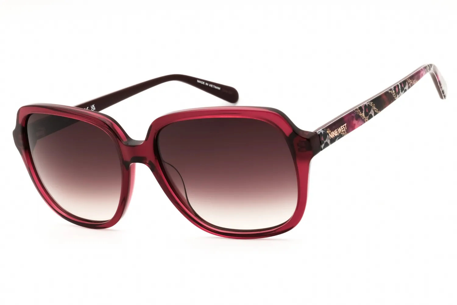 Nine West NW663S 615 Sunglasses Magenta Crystal 56mm Women