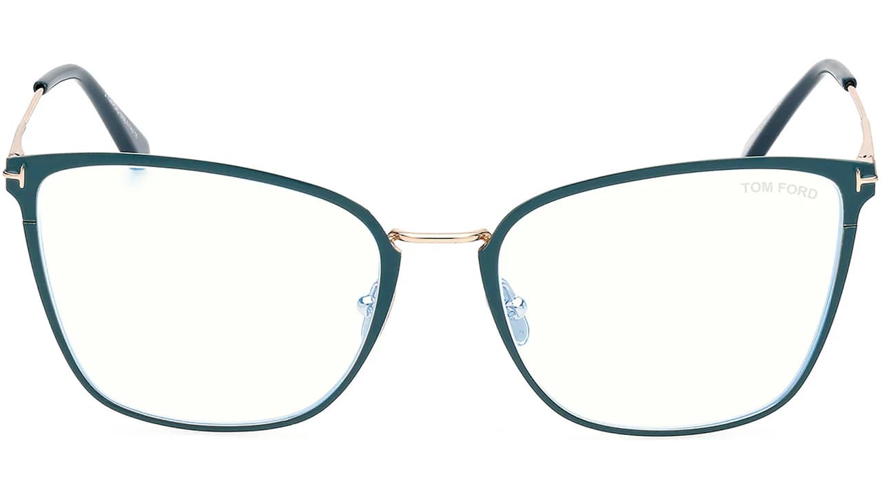 Tom Ford FT5839B 87 Eyeglasses Shiny Turquoise 56mm Women 2