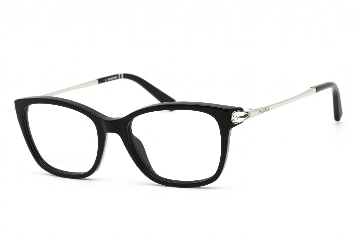 Swarovski SK5350 001 Eyeglasses Shiny Black 49mm Women