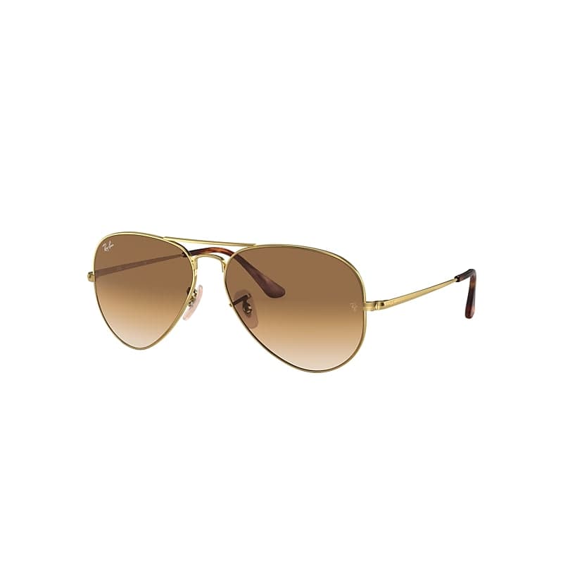 Ray-Ban RB3689 AVIATOR METAL II 9147/51 RB3689 Sunglasses Gold 140mm Unisex