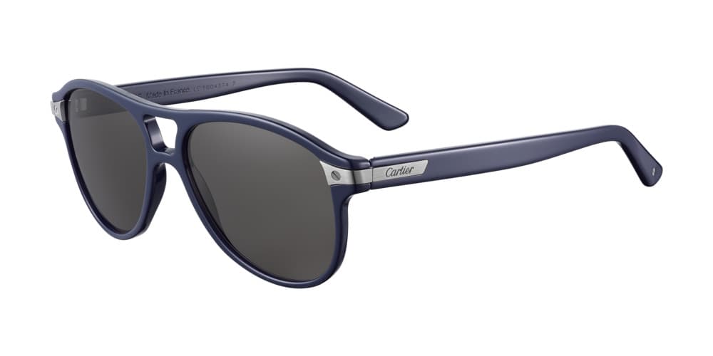 Cartier CT0081S 001 Sunglasses Blue 56mm Unisex