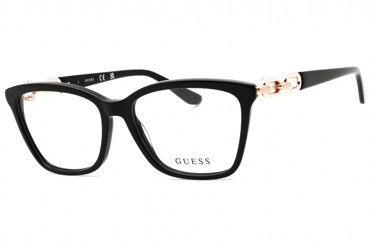 Guess GU50181 001 Eyeglasses Shiny Black 52mm Women