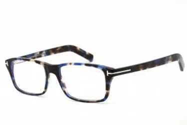 Tom Ford FT5663-B 056 Eyeglasses Shiny Blue Havana 55mm