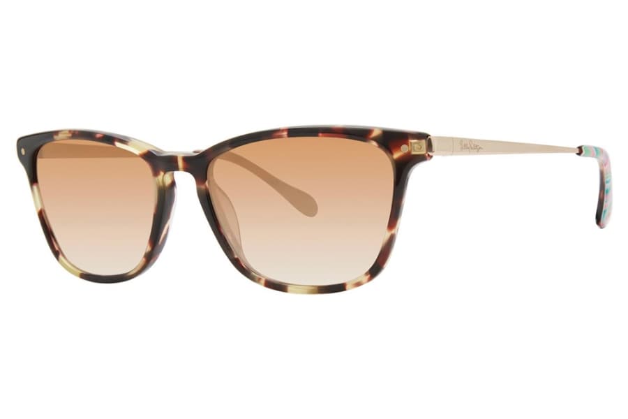 Lilly Pulitzer 9C1 Martinique Sunglasses Gold Tortoise 52mm Women