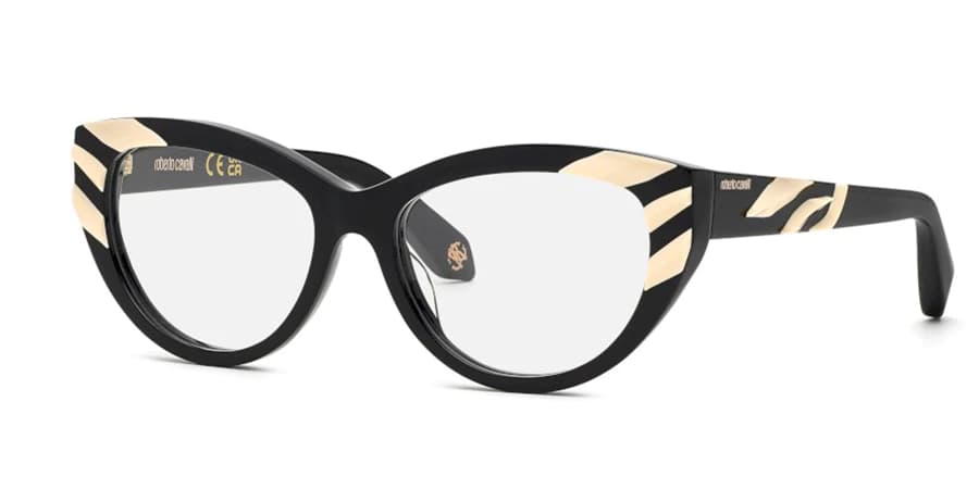 Roberto Cavalli VRC024V 700Y Eyeglasses Shiny Black 53mm Women