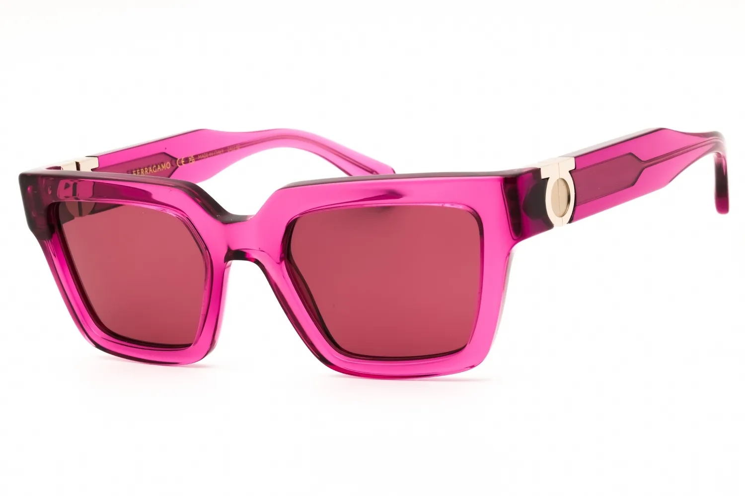 Salvatore Ferragamo SF2066S 665 Sunglasses Transparent Cyclamen 52mm Women
