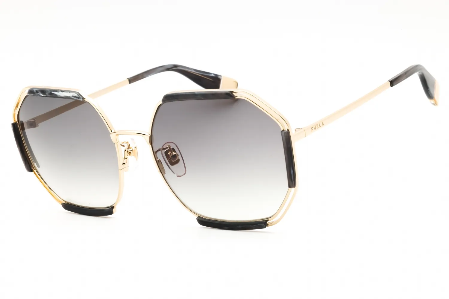 Furla SFU785 0300 Sunglasses Shiny Rose Gold 61mm Women