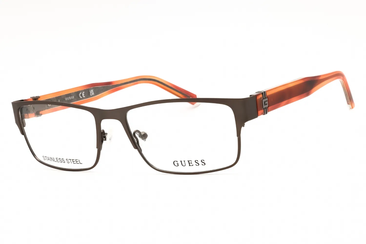 Guess GU50082 007 Eyeglasses Matte Dark Nickeltin 56mm Men