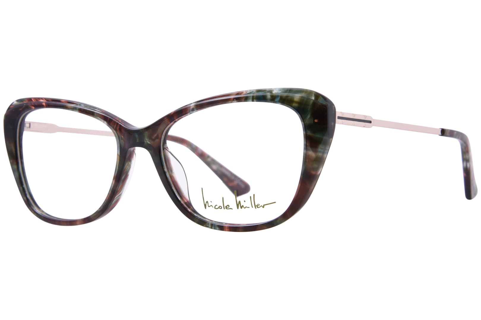 Nicole Miller NMSTKITTS 02 Eyeglasses Green Brown 51mm Women