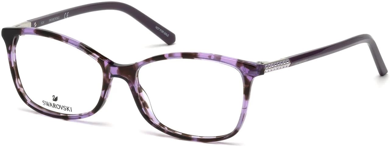 Swarovski SW5239 055 Eyeglasses Purple Havana 53mm Women