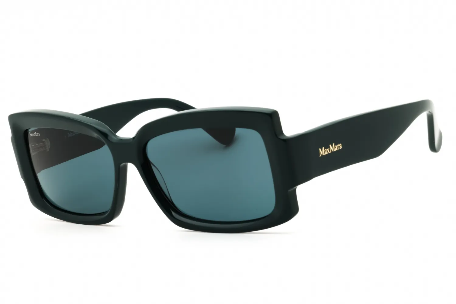 Max Mara MM0140 96N Sunglasses Shiny Dark Green 57mm Women