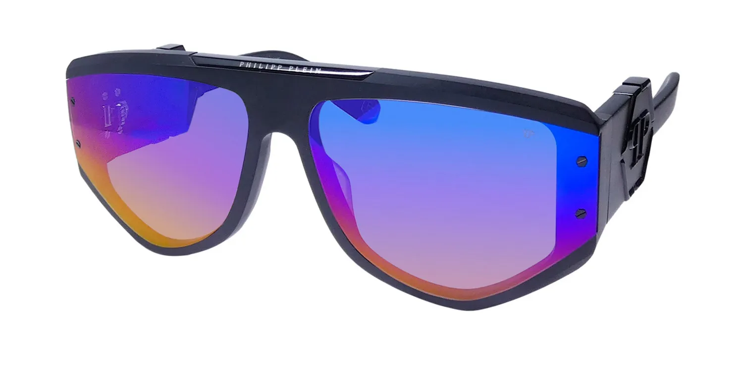 Philipp Plein Spp093 Plein Ego 703v Sunglasses Sandblasted Black 65mm Unisex