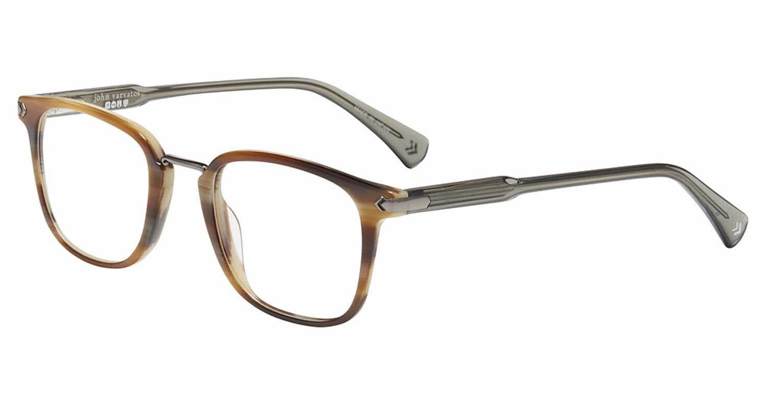 John Varvatos VJV423 BROWN HORN Eyeglasses Multicolor 49mm Men