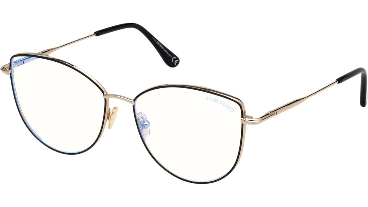 Tom Ford FT5667B 005 Eyeglasses Shiny Black 55mm Women