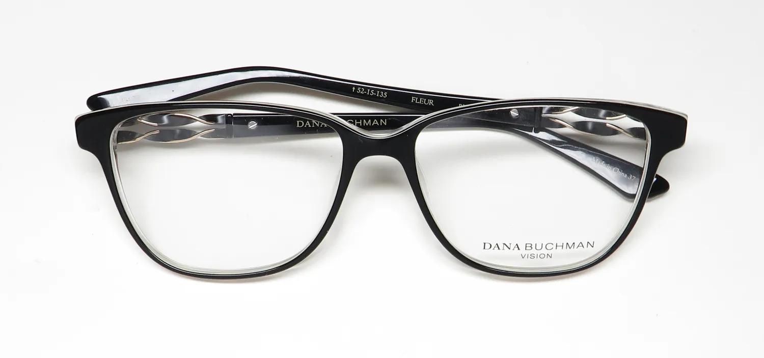 Dana Buchman Fleur bk Eyeglasses Black 52mm 2