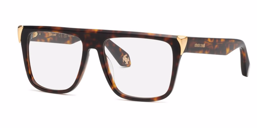 Roberto Cavalli VRC107M 0743 Eyeglasses Shiny Brown Havana 56mm Unisex