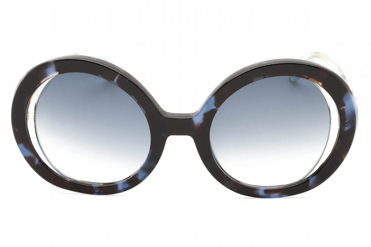 Just Cavalli SJC028 09SW Sunglasses Shiny Transparent Blue Havana 51mm Women 2