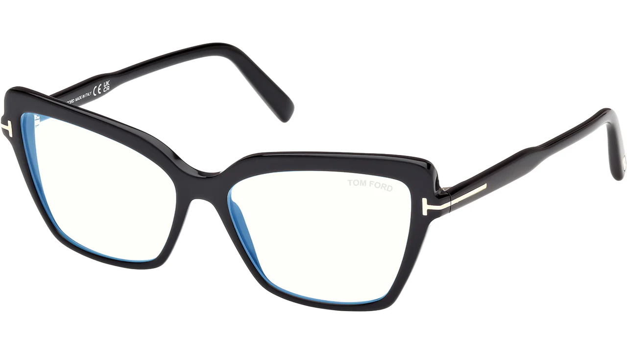 Tom Ford FT5948B 001 Eyeglasses Shiny Black 55mm Women