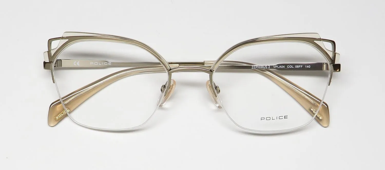 Police Vpla04 Zephirus 2 08ff Eyeglasses Crystal Beige 52mm 2