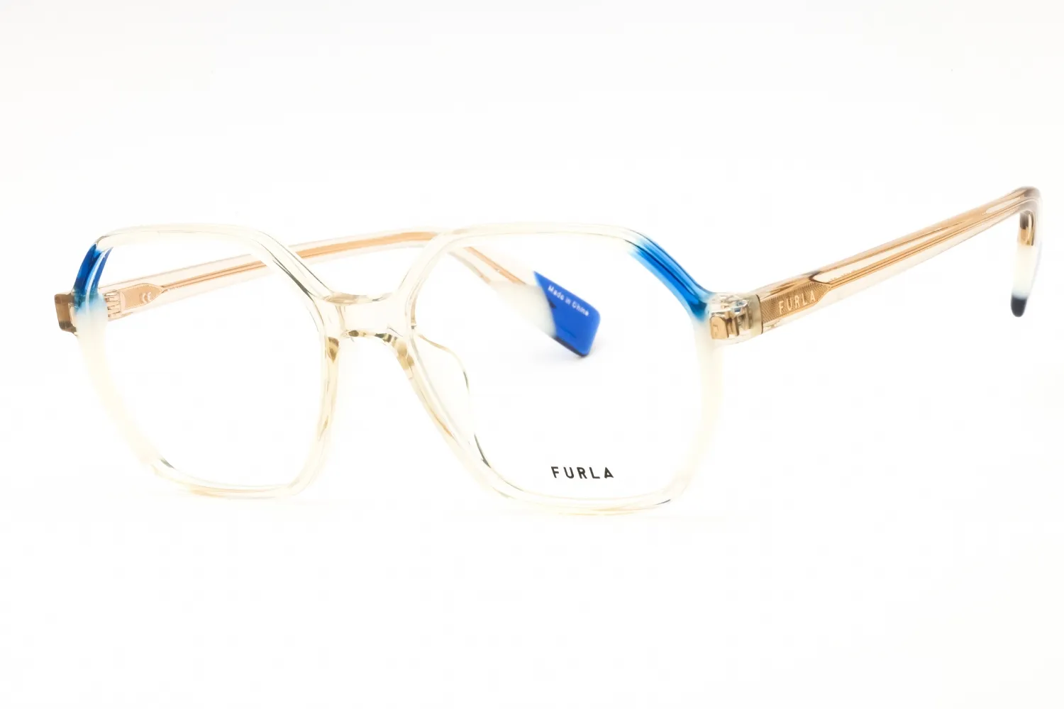 Furla VFU578 07T1 Eyeglasses Transparent Beige 53mm Women