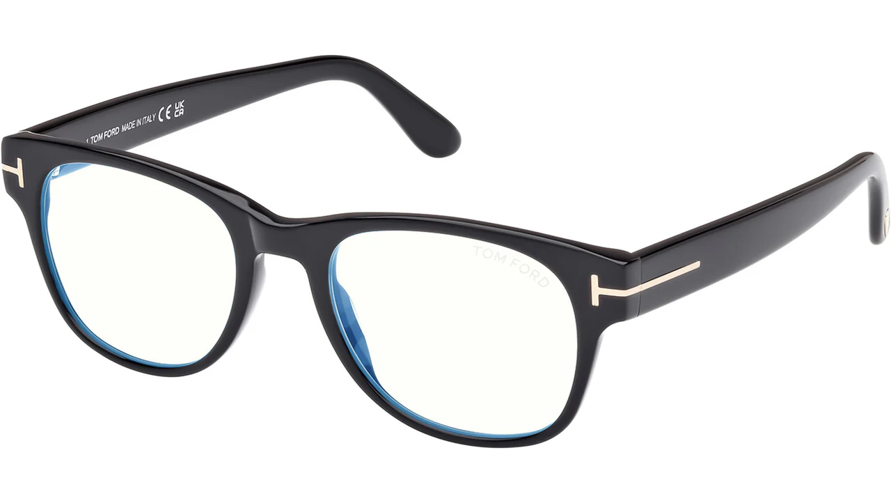 Tom Ford FT5898B 001 Eyeglasses Shiny Black 52mm Men