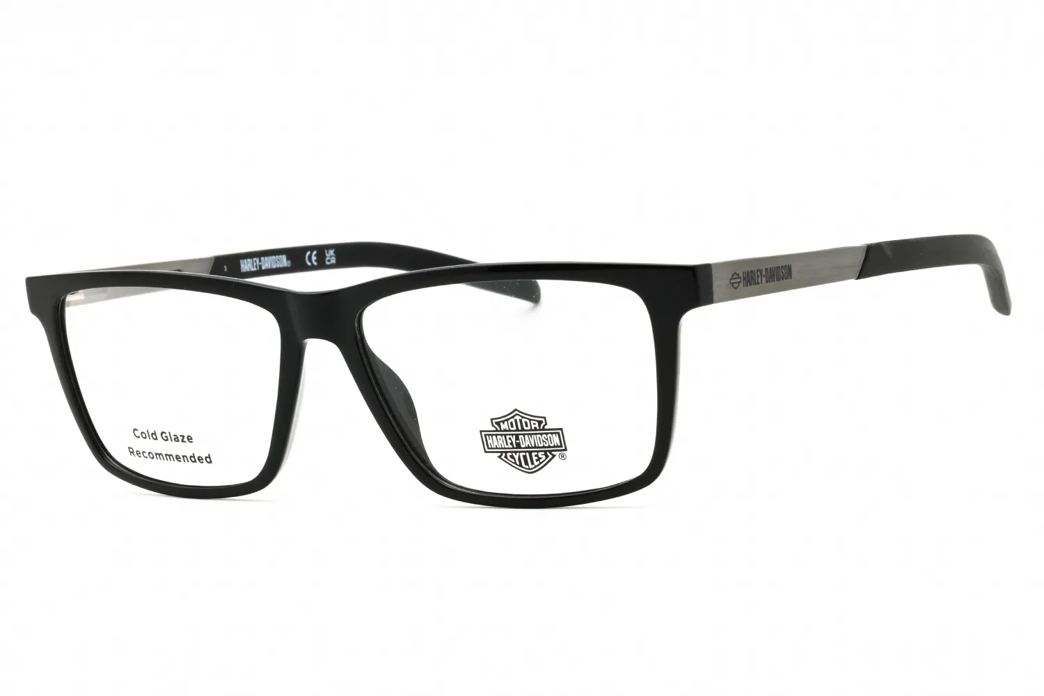 Harley Davidson HD00013 001 Eyeglasses Shiny Black 55mm Men