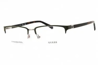 Guess GU50191 97 Eyeglasses Matte Dark Green Dark Havana
