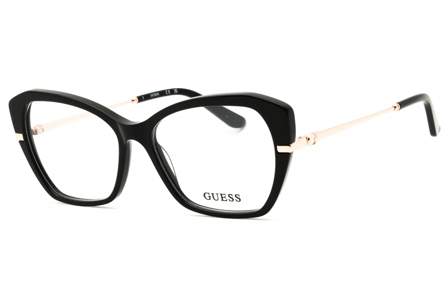 Guess GU50183 001 Eyeglasses Shiny Black 54mm Women