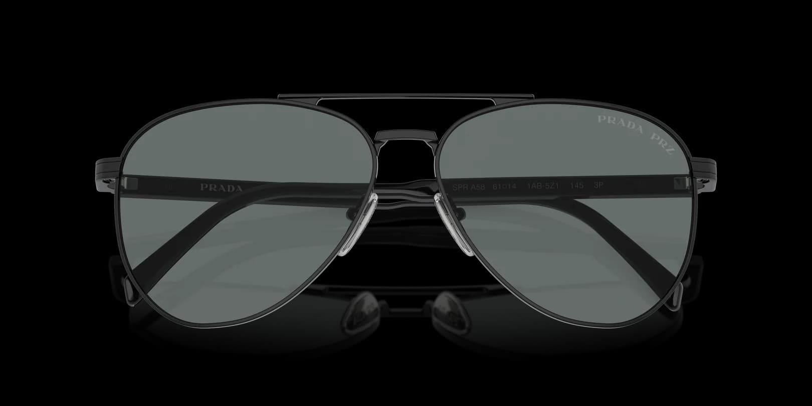 Prada 0PR A58S 1AB5Z1 Sunglasses Black 61mm Men 5