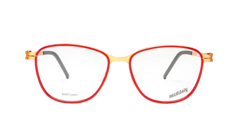 Mad in Italy Stella R03 Eyeglasses Red Gold 52mm Women 2