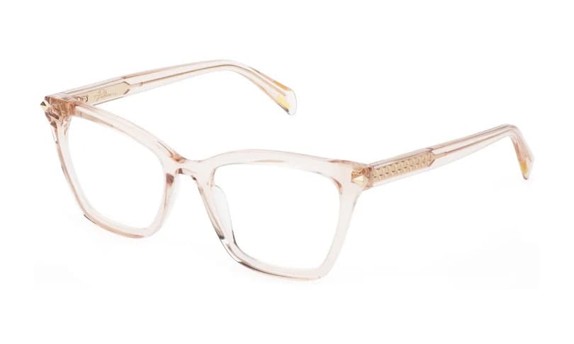 Police VPLF29M 09TU Eyeglasses Shiny Transparent Peach 51mm Women