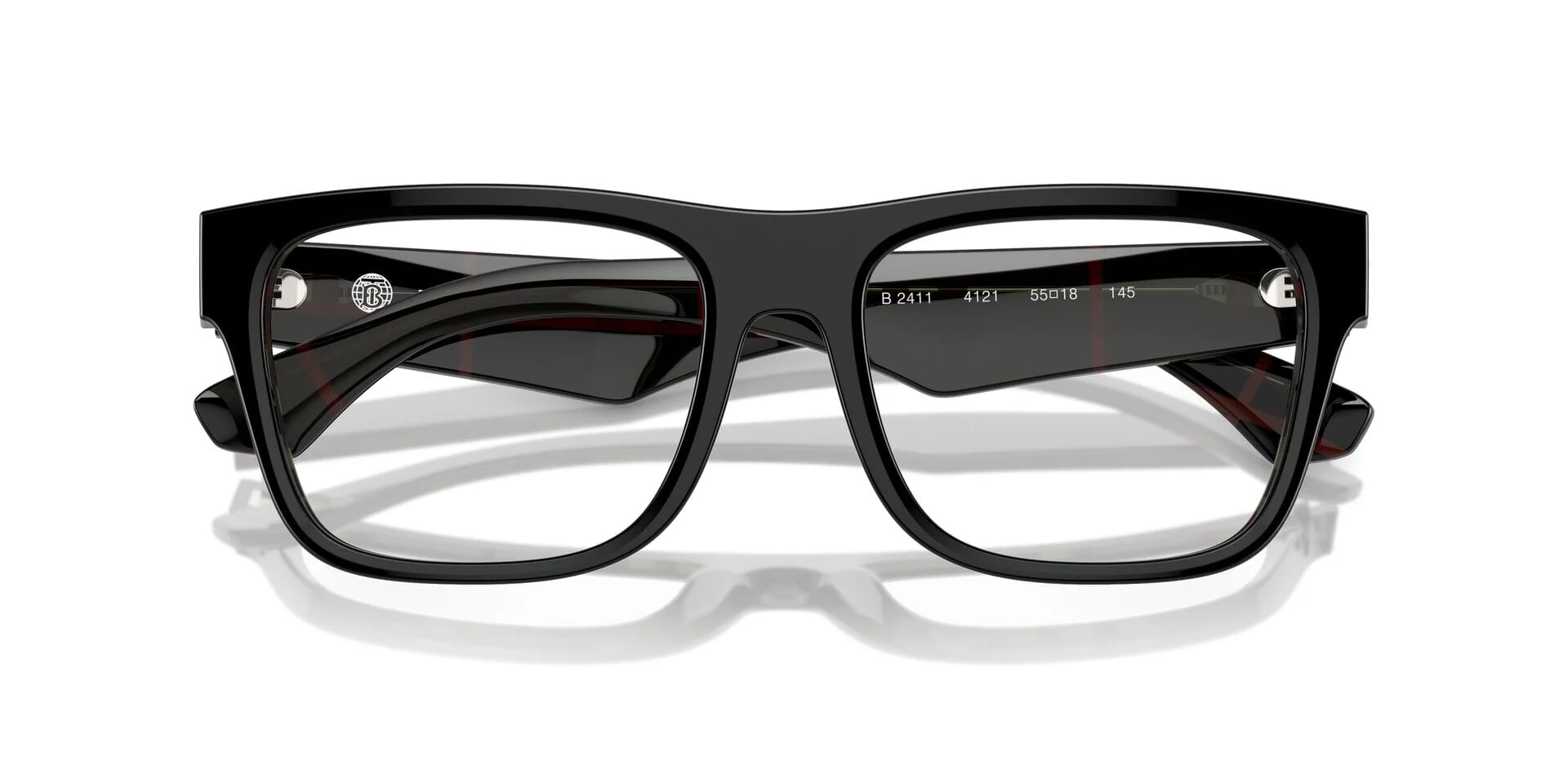 Burberry 0BE2411F 4121 Eyeglasses Black Checkered Pattern 55mm Men 5