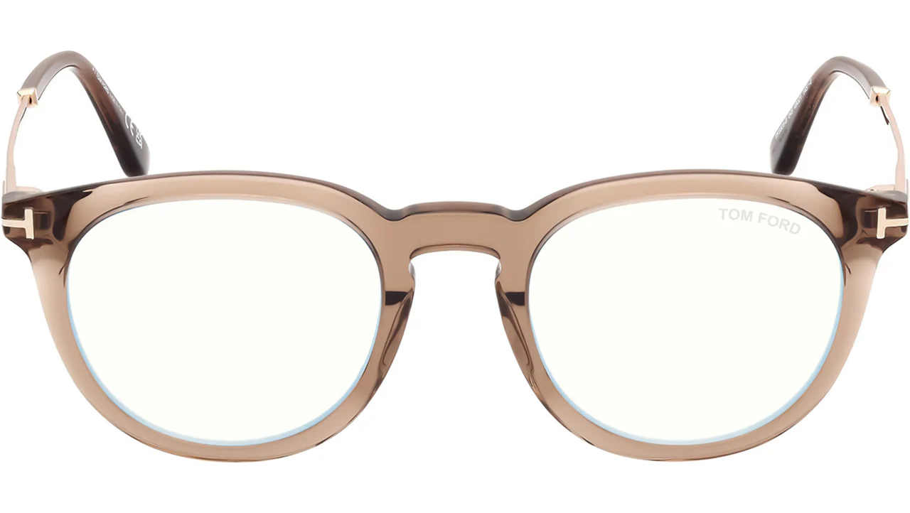 Tom Ford FT5905B 045 Eyeglasses Shiny Light Brown 49mm Men 2