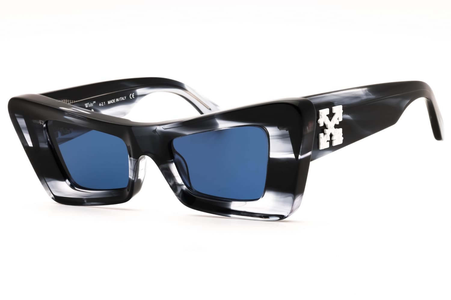 Off White ACCRA 14945 Sunglasses Navy Marble 49mm Women