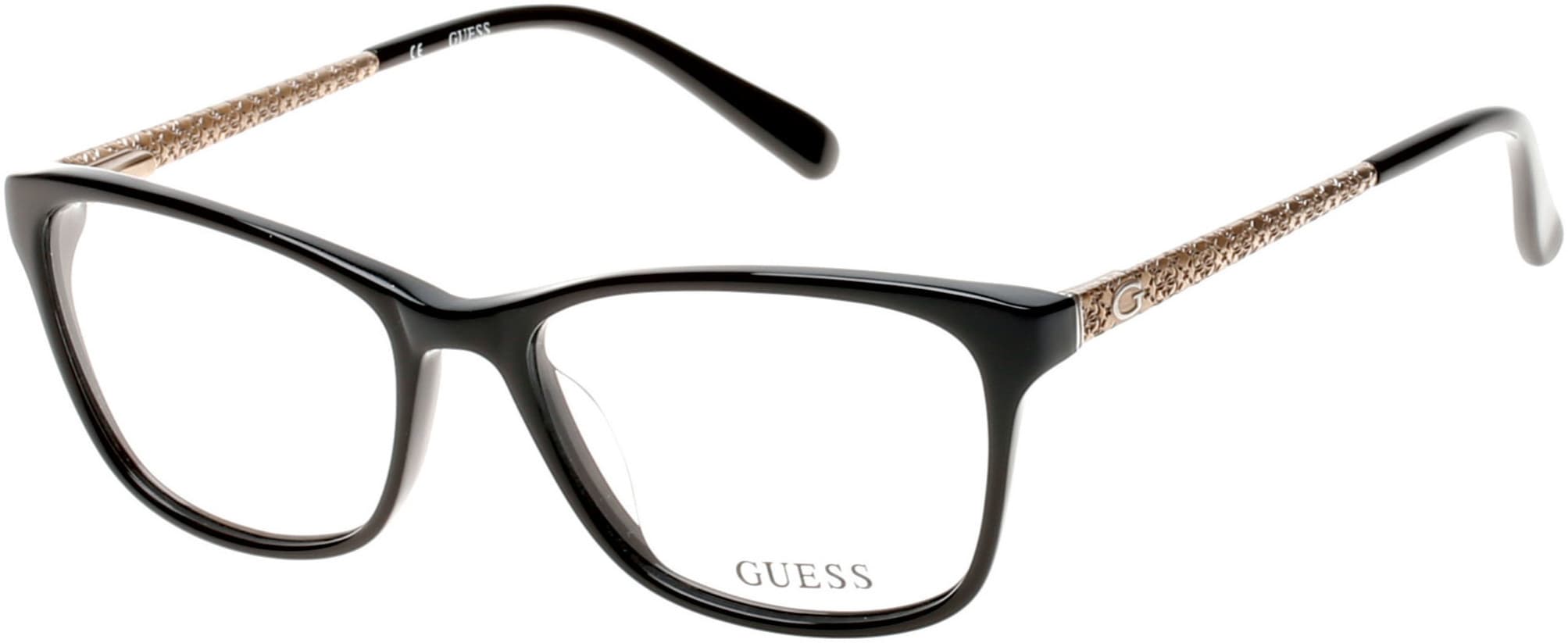 Guess GU2500 001 Eyeglasses Black 53mm Women