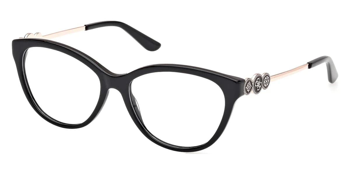 Guess GU50230 001 Eyeglasses Shiny Black 53mm Women