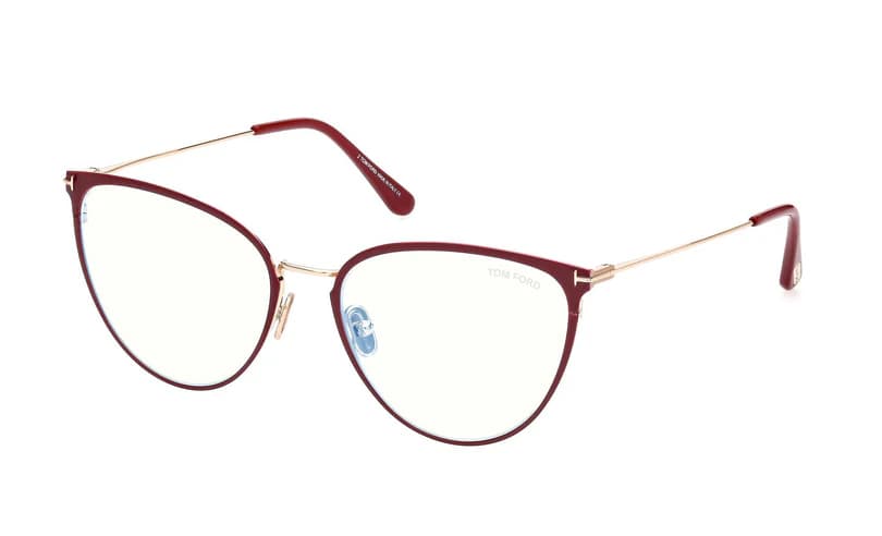 Tom Ford FT5840B 066 Eyeglasses Shiny Red 56mm Women