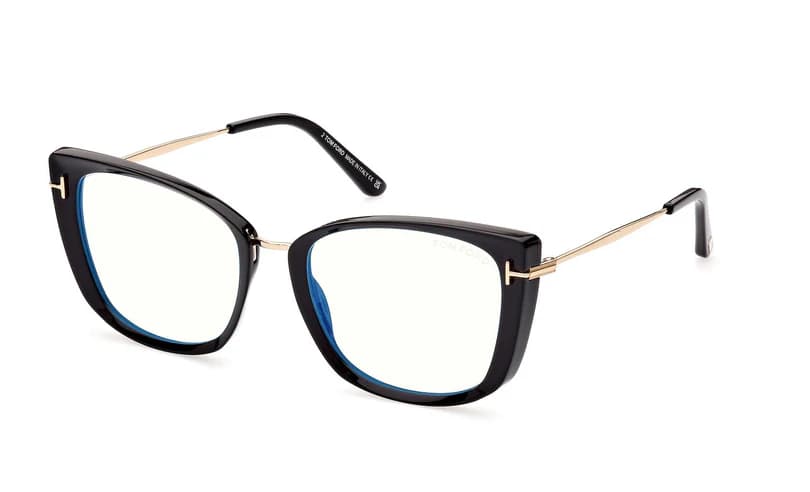 Tom Ford FT5816B 001 Eyeglasses Shiny Black 53mm Women