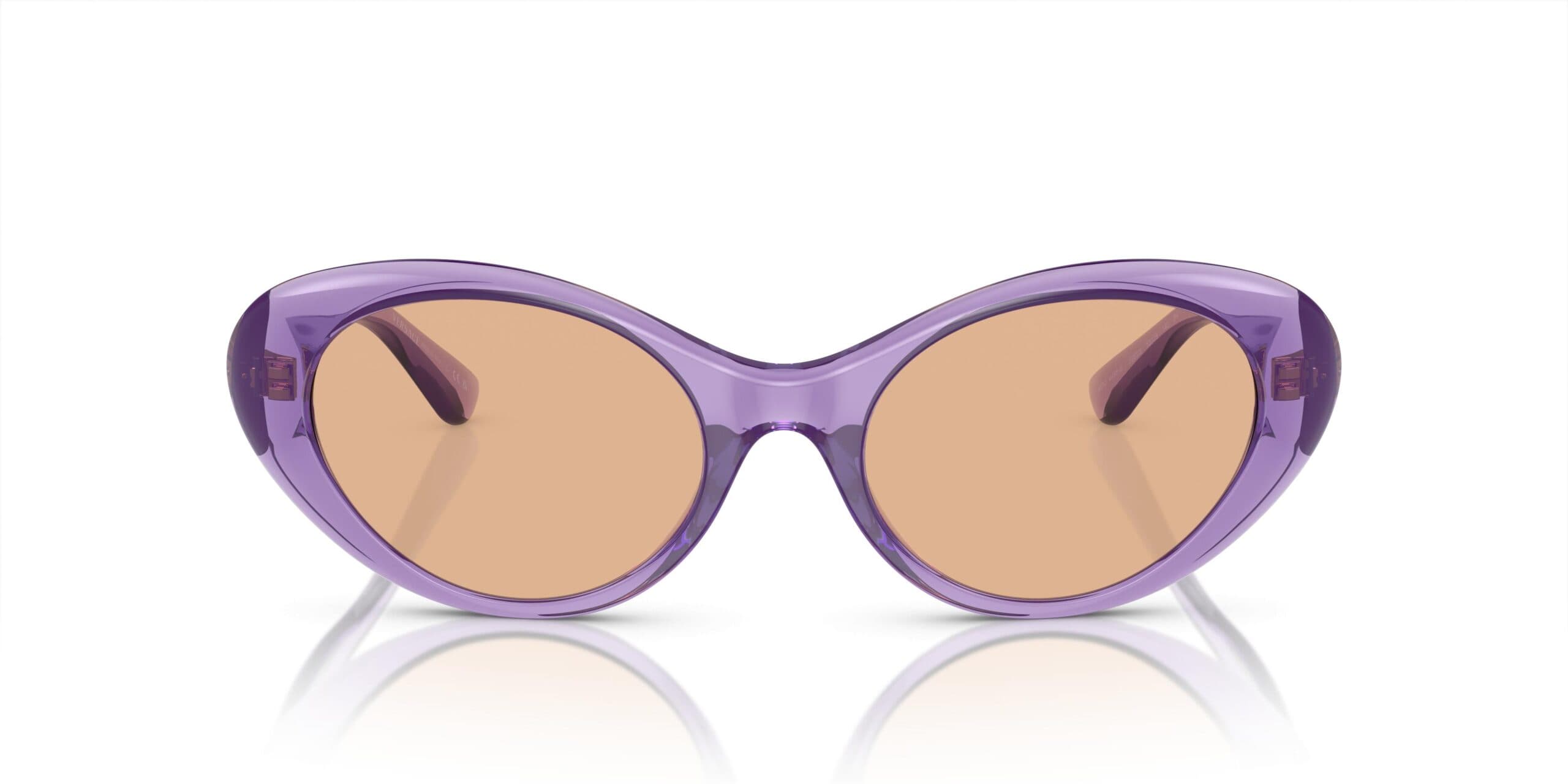 Versace 0VE4455U 5353/3 Sunglasses Purple Transparent 53mm Women 2